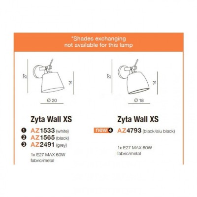 Бра AZzardo ZYTA WALL XS BK ZABK AZ4793