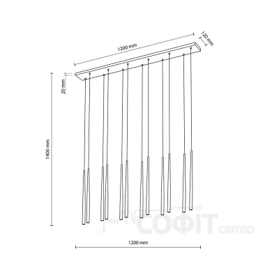 Підвісний світильник TK Lighting PIANO BLACK, 10115