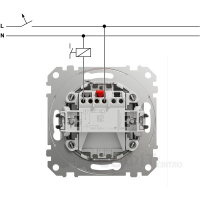 Одноклавішний кнопковий вимикач, без фіксації, венге, Sedna Design & Elements SDD181111, Schneider Electric