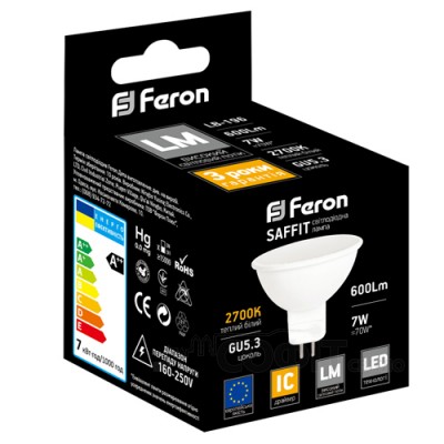 Світлодіодна лампа Feron LB-196 7W G5.3 4000K SAFFIT