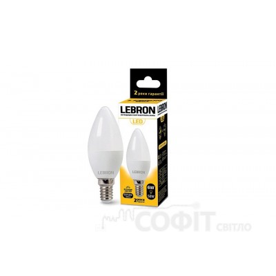 Лампа світлодіодна LED Lebron L-C37 6W E14 4100K 220V 480Lm 11-13-20