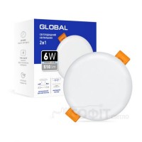 Точечный врезной-накладной LED-светильник GLOBAL SP 2in1 6W, 4100K (круг) 1-GSP-0641-RS