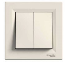 Выключатель 2-Клавишн. кремовый Asfora EPH0600123 переключатель Schneider Electric