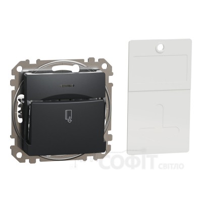 Картковий вимикач, чорний, Sedna Design & Elements SDD114121, Schneider Electric