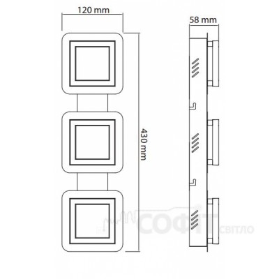 Світильник накладний Horoz 036 007 0003 3x5w 4000K Likya-3