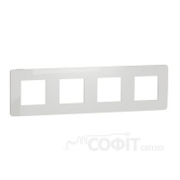 Рамка 4-постова, білий/білий, Unica New Studio Color, NU280818 Schneider Electric