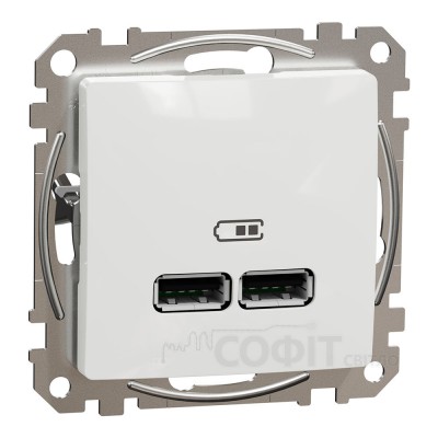 Розетка USB тип A+A 2.1A, білий, Sedna Design & Elements SDD111401, Schneider Electric