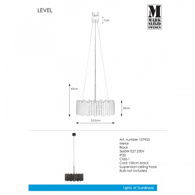 Подвесной светильник MarkSlojd Sweden Level 107925