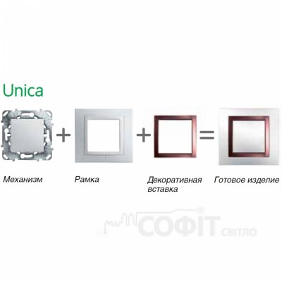 Рамка Unica MGU4.000.01 Жовтий, внутрішня Schneider Electric Colors (вставка)