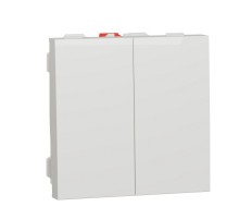 Вимикач 2-клавішний сх. 5, 10А, 2 модулі, білий, Unica New, NU321118 Schneider Electric