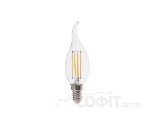 Світлодіодна лампа C37 Свічка на вітрі Feron LB-159 6W E14 4000K Filament