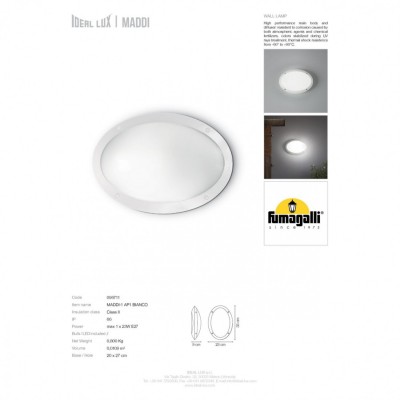 Бра Ideal Lux MADDI-1 AP1 BIANCO 096711 Бра Ideal Lux MADDI-1 AP1 BIANCO 096711