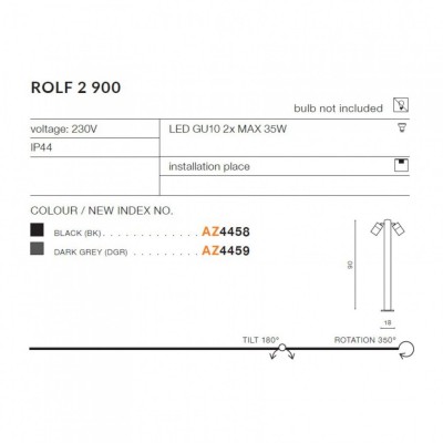 Стовпчик AZzardo ROLF 2 900 DGR AZ4459
