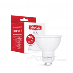 Лампа світлодіодна Mr16 Maxus 1-LED-721 MR16 7W 3000K 220V GU10