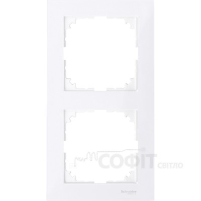 Рамка 2-поста, бриллиантовый белый, Schneider Electric Merten M-Pure, MTN4020-3625