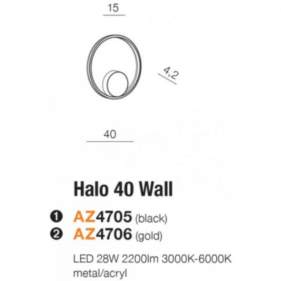 Бра AZzardo HALO 40 WALL GO AZ4706