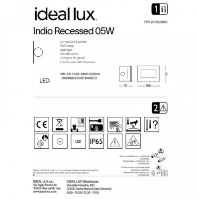 Уличный светильник Ideal Lux Indio fi 5w 255781 Уличный светильник Ideal Lux Indio fi 5w 255781