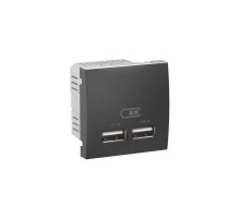 Розетка USB 2М графит, Unica MGU3.418.12 Schneider Electric