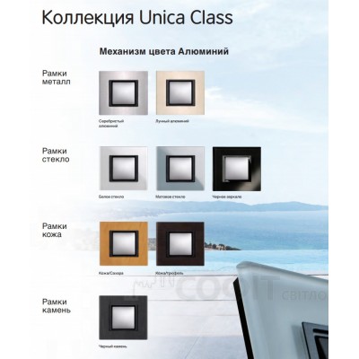 Рамка Unica MGU68.002.7C1 1М черное зеркало стекло Schneider Electric Class