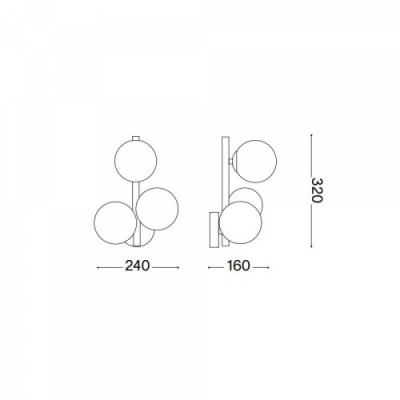 Бра Ideal Lux PERLAGE AP3 NERO 271439