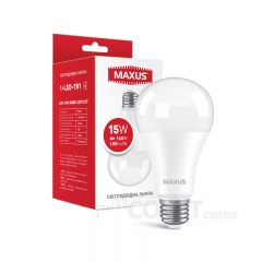 Лампа светодиодная A70 Maxus 1-LED-781 A70 15W 3000K 220V E27