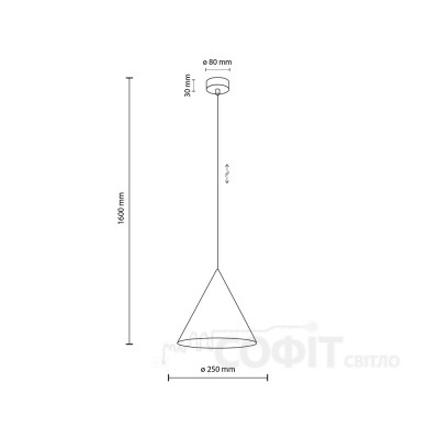 Подвесной светильник TK Lighting CONO BLACK M, 6630