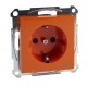 Розетка SCHUKOс защитными шторками, с заземлением, оранжевый, Schneider Electric Merten System M, MTN2300-0302