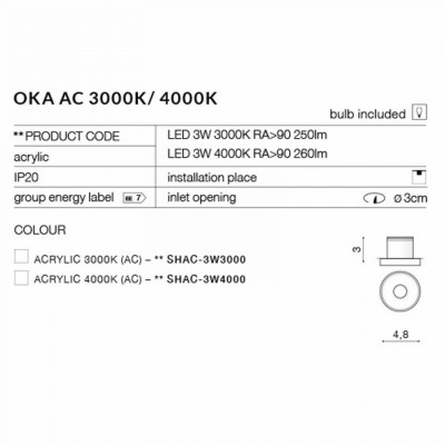 Точковий світильник AZzardo OKA 4000K BK AZ4172