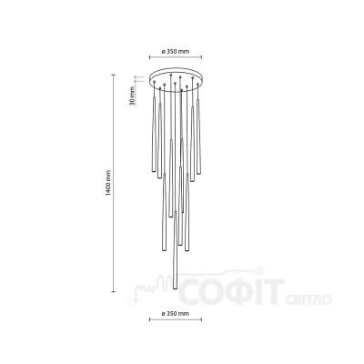 Підвісний світильник TK Lighting PIANO BLACK, 10114