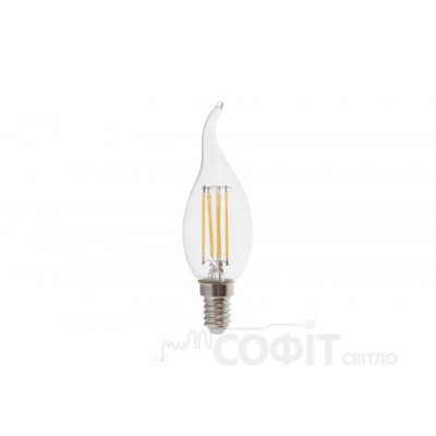 Світлодіодна лампа C37 Свічка на вітрі Feron LB-59 4W E14 4000K Filament