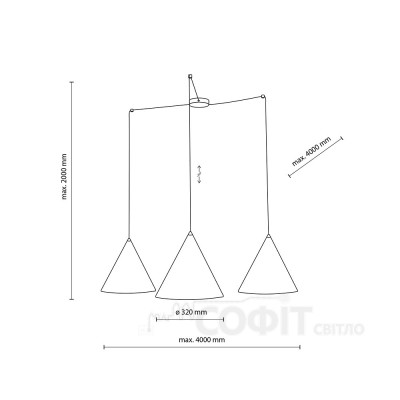 Подвесной светильник TK Lighting CONO BLACK L, 6629