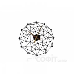 Часы настенные кованые Молекула Черный диаметр 550 мм