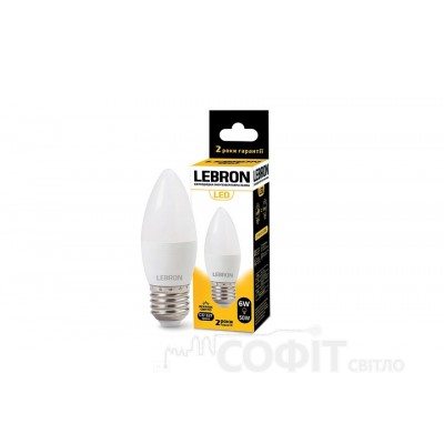 Лампа світлодіодна LED Lebron L-C37 6W E27 4100K 220V 480Lm 11-13-50