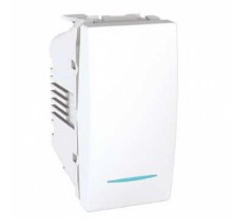 Вимикач 1-Клавішн. (СХ.1) з підсвічуванням 1М біл. Unica MGU3.101.18N Schneider Electric