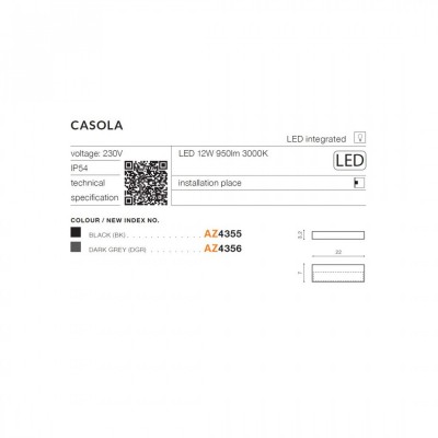 Архітектурне освітлення AZzardo CASOLA BK AZ4355