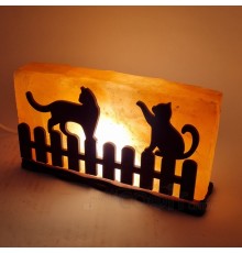 Солевая лампа "Коты на заборе" 2кг