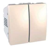 Вимикач 2-клавішн.(СХ.6+6) 2М слон. кістка Unica MGU3.213.25 Перемикач Schneider Electric