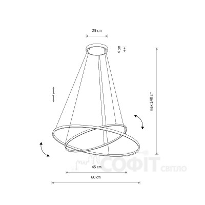 Підвісний світильник Nowodvorski 10864 Circolo LED 2x35W 4000K 1300Lm IP20