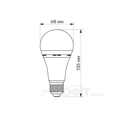 Аварийная аккумуляторная лампа TITANUM A68 10W E27 4000K 220V TL-EMA68-10274 (27383)