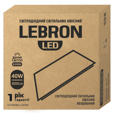 Светильник светодиодная панель встроенный Lebron 40Вт L-LPR 6200K 3500Лм 16-50-48 Светильник светодиодная панель встроенный Lebron 40Вт L-LPR 6200K 3500Лм 16-50-48