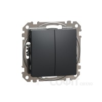 Двухклавишный выключатель Sedna Design & Elements, чёрный, SDD114105 Schneider Electric