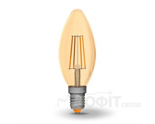 Лампа светодиодная VIDEX C37FA 4W E14 2200K 220V бронза