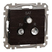 Розетка TV/SAT/R оконечная, венге, Sedna Design & Elements SDD181481, Schneider Electric