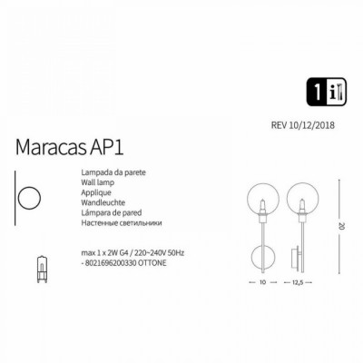 Бра - спот Ideal Lux MARACAS AP1 200330