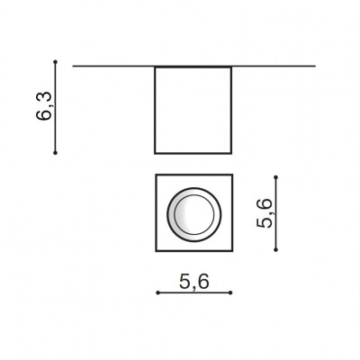 Точковий світильник AZzardo NANO SQUARE BLACK AZ2787