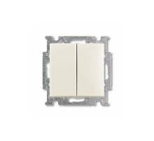 Вимикач 2 клавішний ABB Basic 55 білий шале, 2006/5 UC-96-507