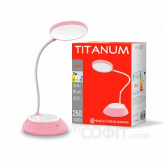 Настільна лампа акумуляторна TITANUM TLTF-022P 7W 3000-6500K USB рожева