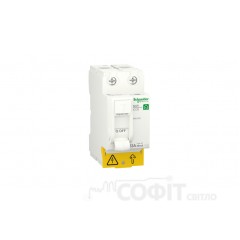 Выключатель дифференциального тока (УЗО) 63А, 30мА, 2 полюса, Тип AC Schneider Electric RESI9 R9R51263