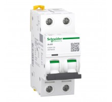Автоматичний вимикач 6А, 2 полюси, крива C, 10кА Schneider Electric Acti9 iC60H A9F89206