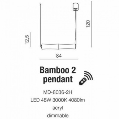 Подвесной светильник AZzardo BAMBOO 2 PENDANT AZ1900